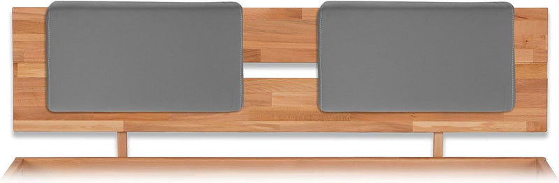 Bubema Polster-Steckkissen für Bettkopfteil, 2er-Set, für viele gängige Betten, Farbe: Grau, Grau