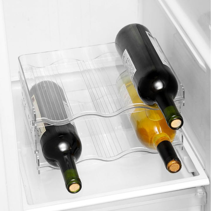 Flaschenregal Kühlschrank Flaschen Organizer,Weinregal Stapelbar,Dosenregal,Transparenter Flaschenha