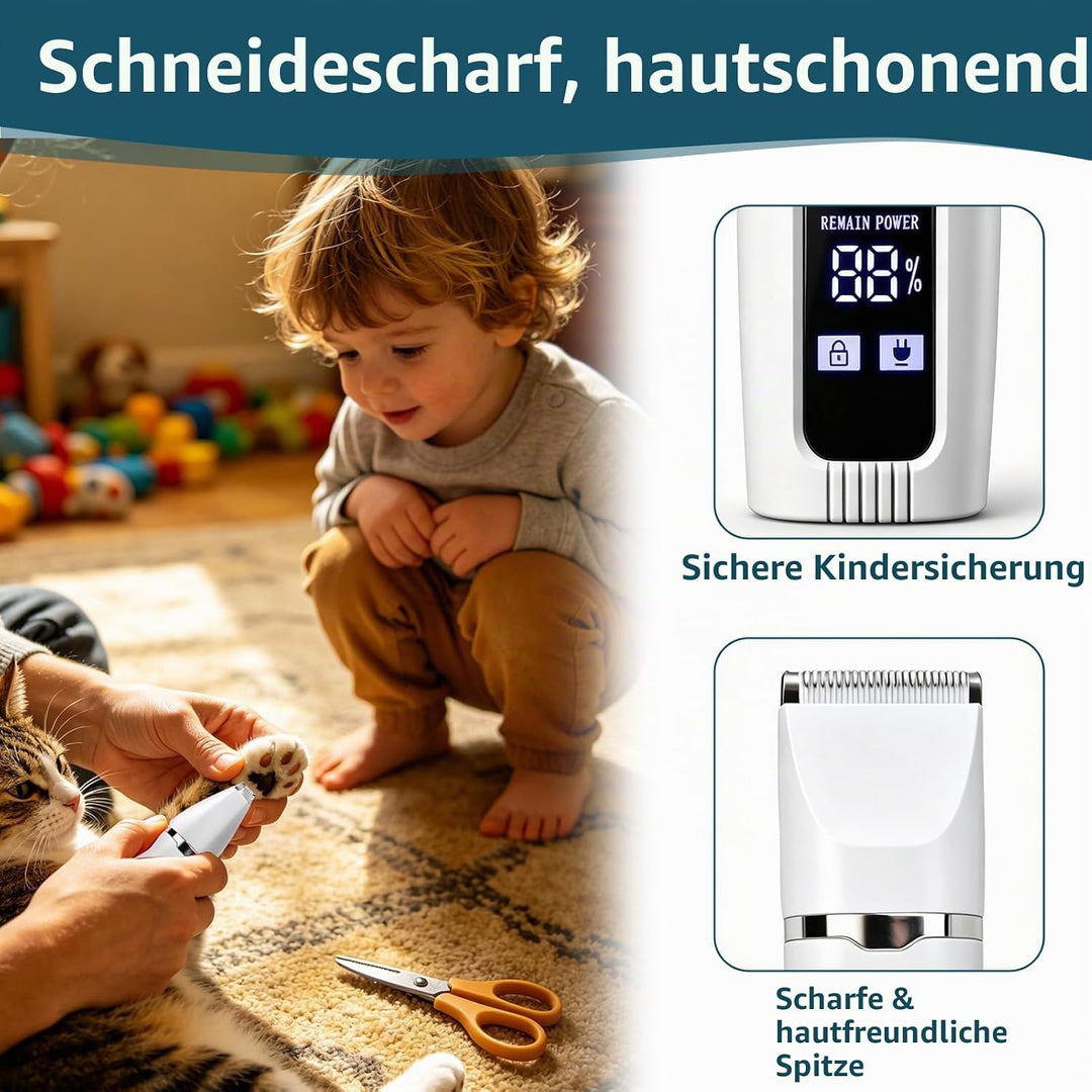 Hundeschermaschine Profi Set, Schermaschine Hund &amp; Katze Leise Tierhaarschneidemaschine, Hundehaarsc