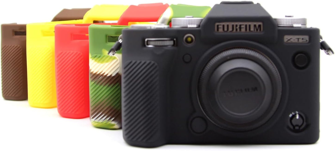 Rieibi Fuji XT5 X-T5 Hülle, weiche Silikon-Schutzhülle für Fujifilm XT5, leichte Kameratasche, Schwa