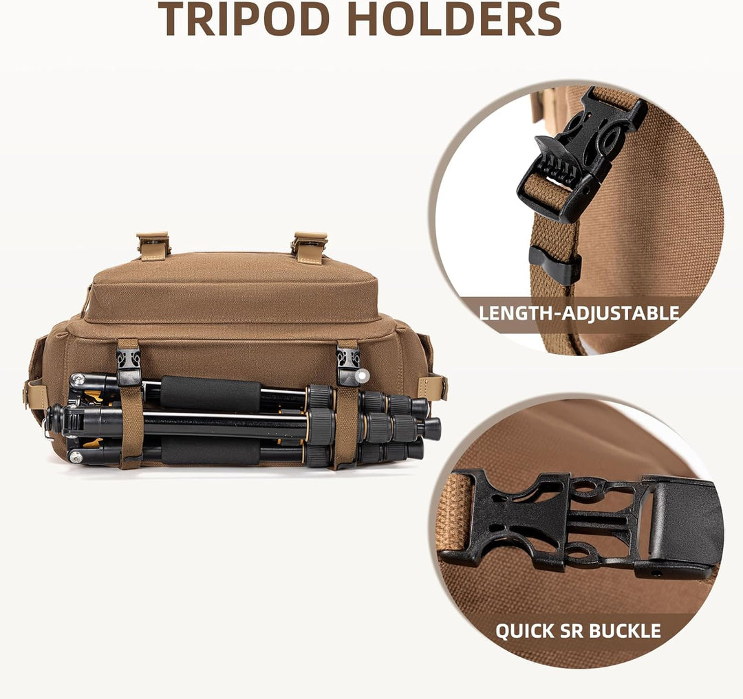CADeN Kameratasche, Foto Travel Compact Leinwand Vintage Schultertasche Kamera Bag mit Gepolsterter