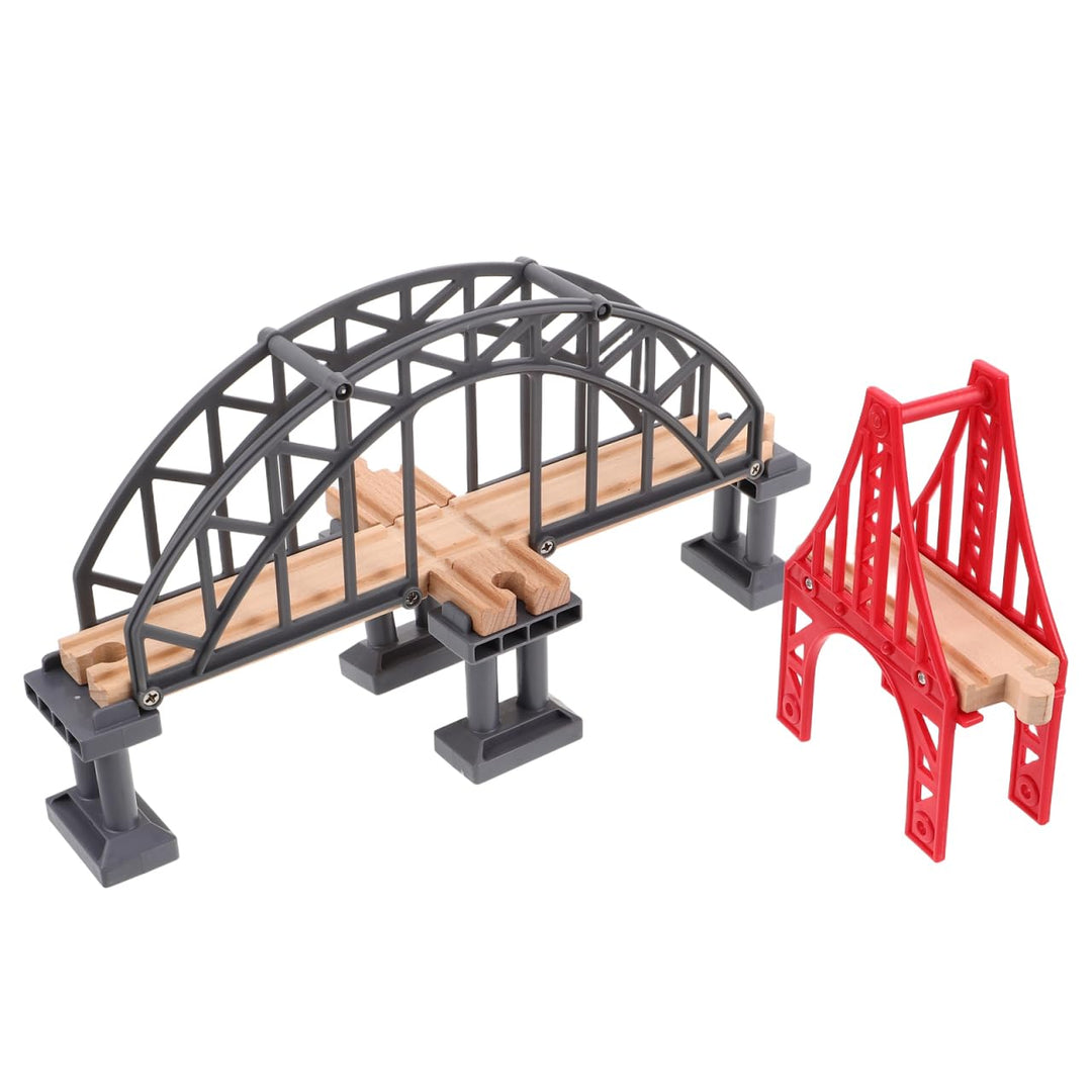 UPKOCH 2stücke Holz Eisenbahnbrücke Spielzeug Zug Brücke Für Holzgleise Modellbahn Zubehör Bausatz E