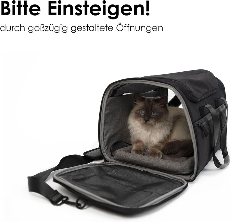 LucyBalu® Designer Katzentransporttasche | Tragetasche für Katzen mit Fenster | Katzentasche zum Kat