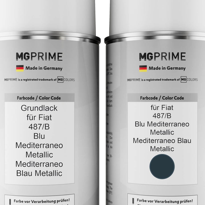 MG PRIME Autolack Sprühdosen Set für Fiat 487/B Blu Mediterraneo Metallic/Mediterraneo Blau Metallic