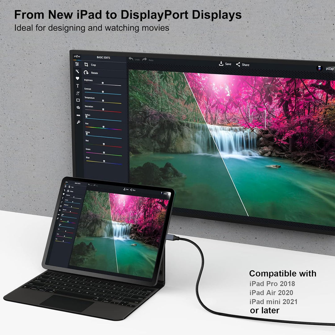 BENFEI USB C auf DisplayPort Kabel 1,8M(4K@144Hz/120Hz/60HZ,2K@240Hz/144Hz),2 Stück USB Typ C(Thunde