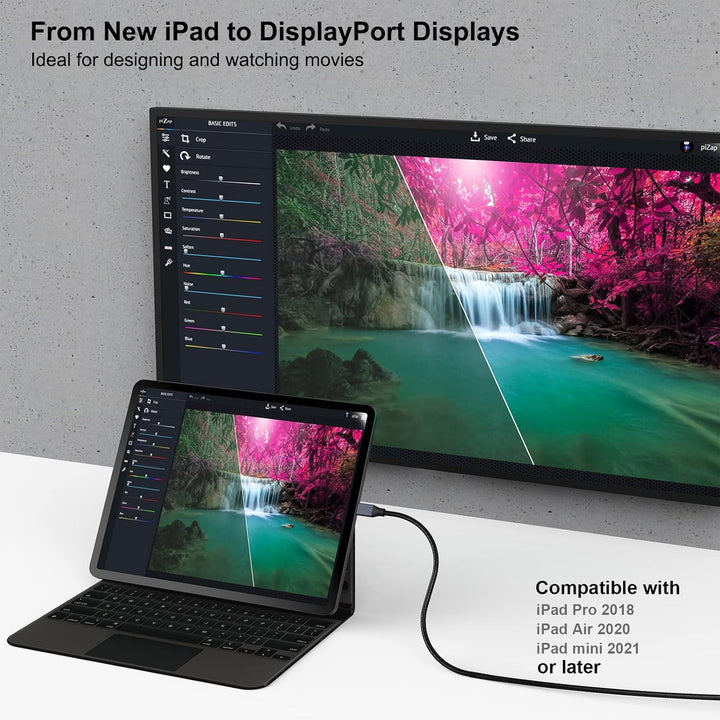 BENFEI USB C auf DisplayPort Kabel 1,8M(4K@144Hz/120Hz/60HZ,2K@240Hz/144Hz),2 Stück USB Typ C(Thunde