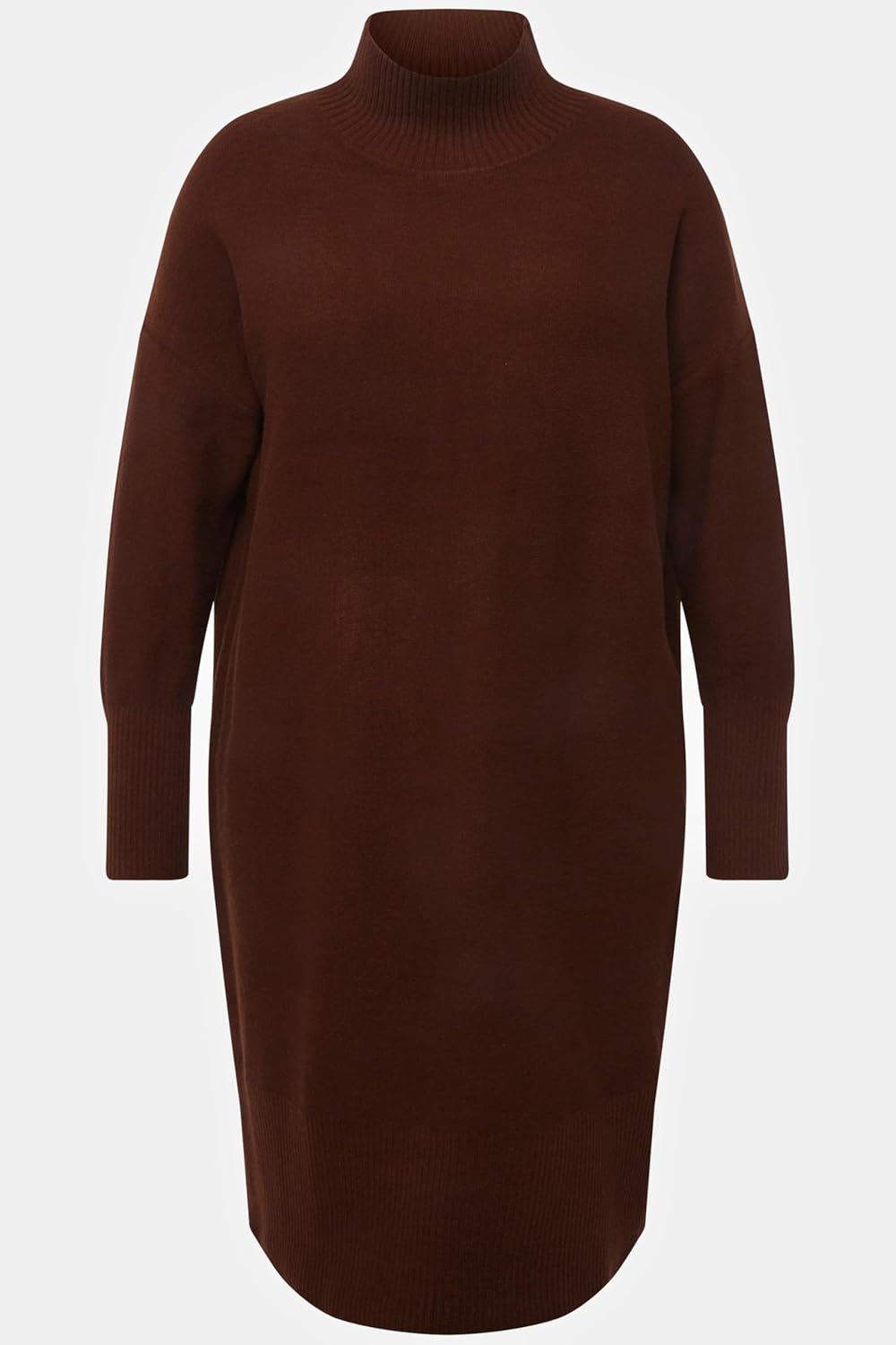 Ulla Popken Damen Strickkleid mit Stehkragen Kleider, 42-44 Grosse Grössen