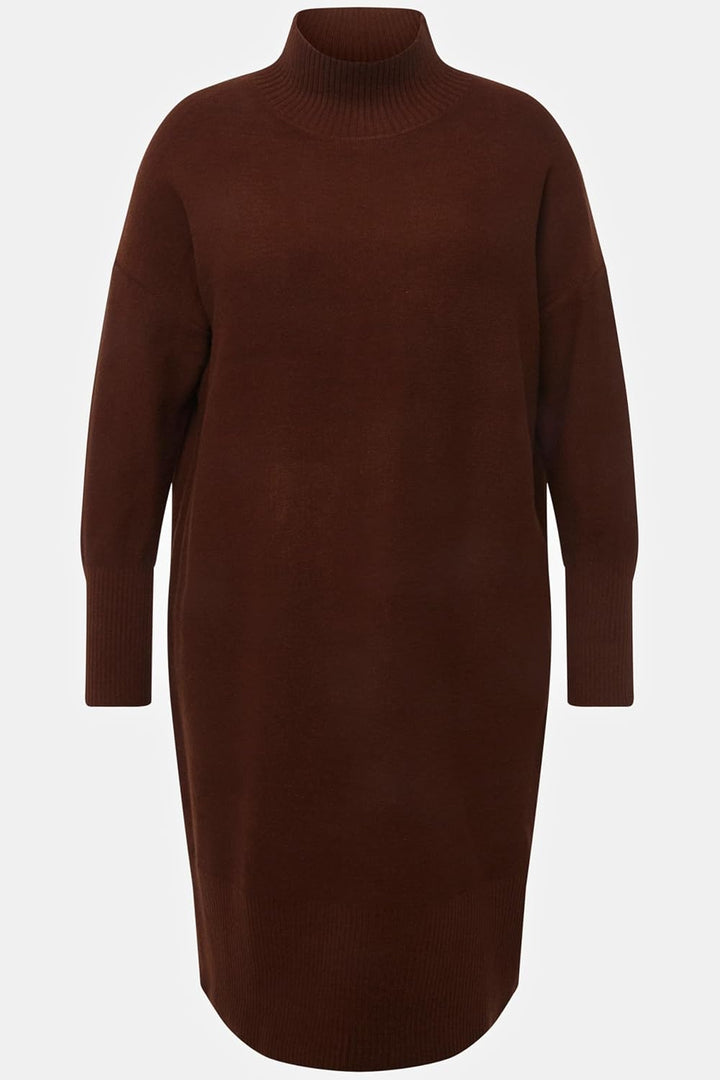 Ulla Popken Damen Strickkleid mit Stehkragen Kleider, 42-44 Grosse Grössen