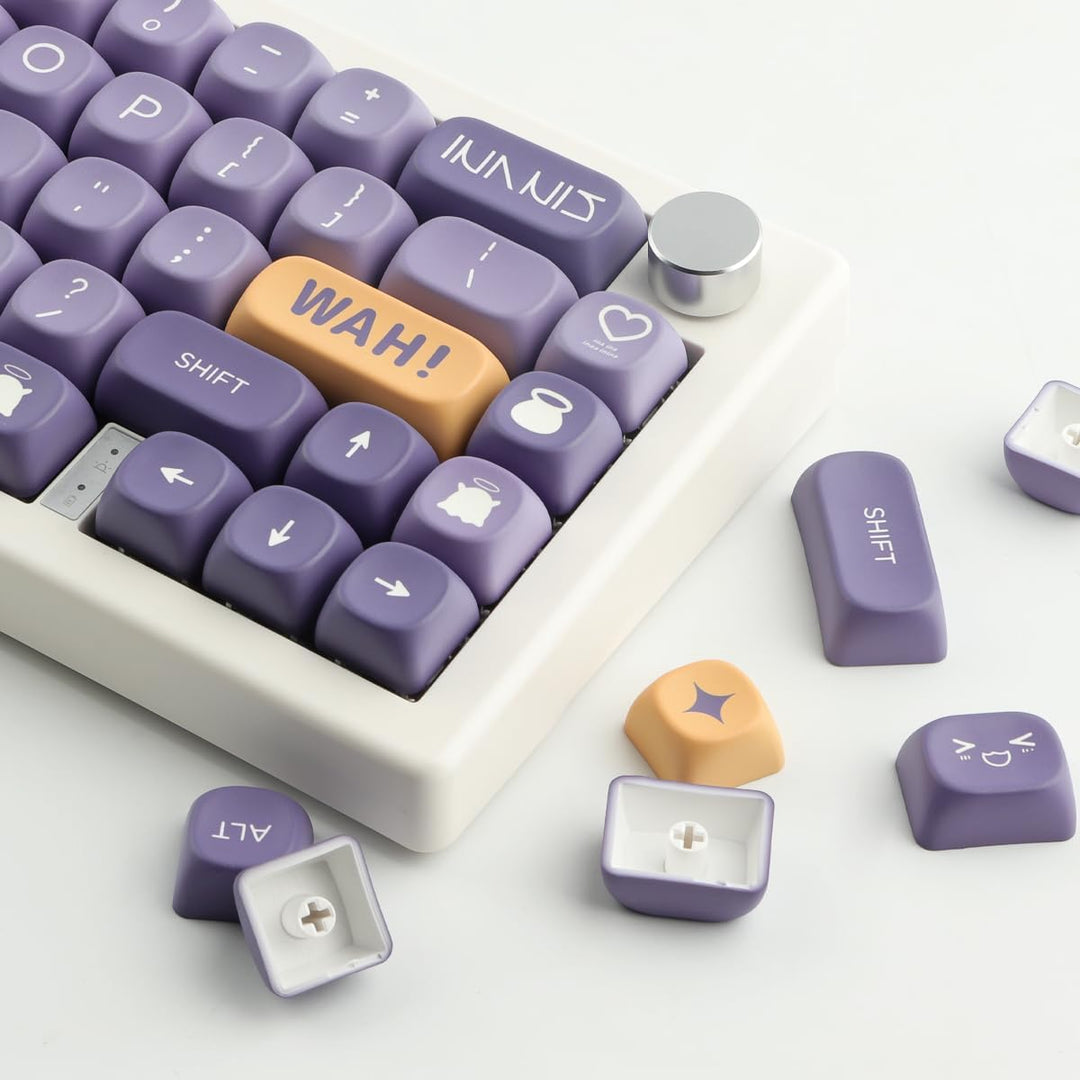 Tsungup PBT Keycaps 133 Tasten Tastatur Keycaps Lila MOA Profil Keycap Set Kompatibel mit Cherry Gat