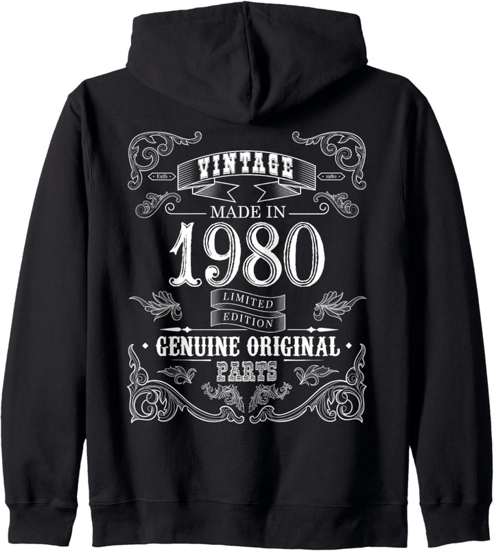 Vintage Made in 1980 Geburtstagsgeschenke 43 Jahre alt Kapuzenjacke