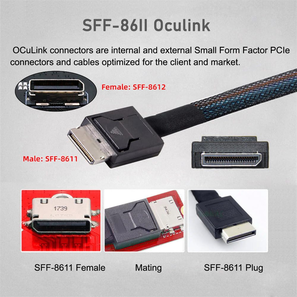 cablecc NVME 2280 PCIe 4.0 M.2 NGFF M-Key auf Oculink SFF-8612 SFF-8611 PCIe SSD PCBA Adapter für Ma