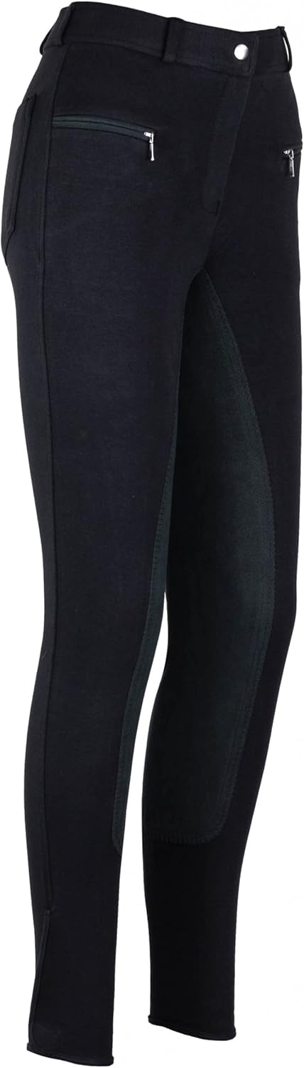 RL24 - Damen Reithose Vollbesatz BASICLINE 46 Schwarz/Schwarz, 46 Schwarz/Schwarz