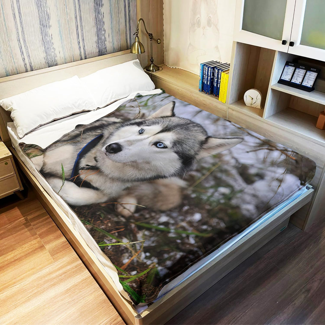 YISUMEI Decke 100x150 cm Kuscheldecken Sanft Flanell Weich Fleecedecke Bettüberwurf Sibirischer Husk
