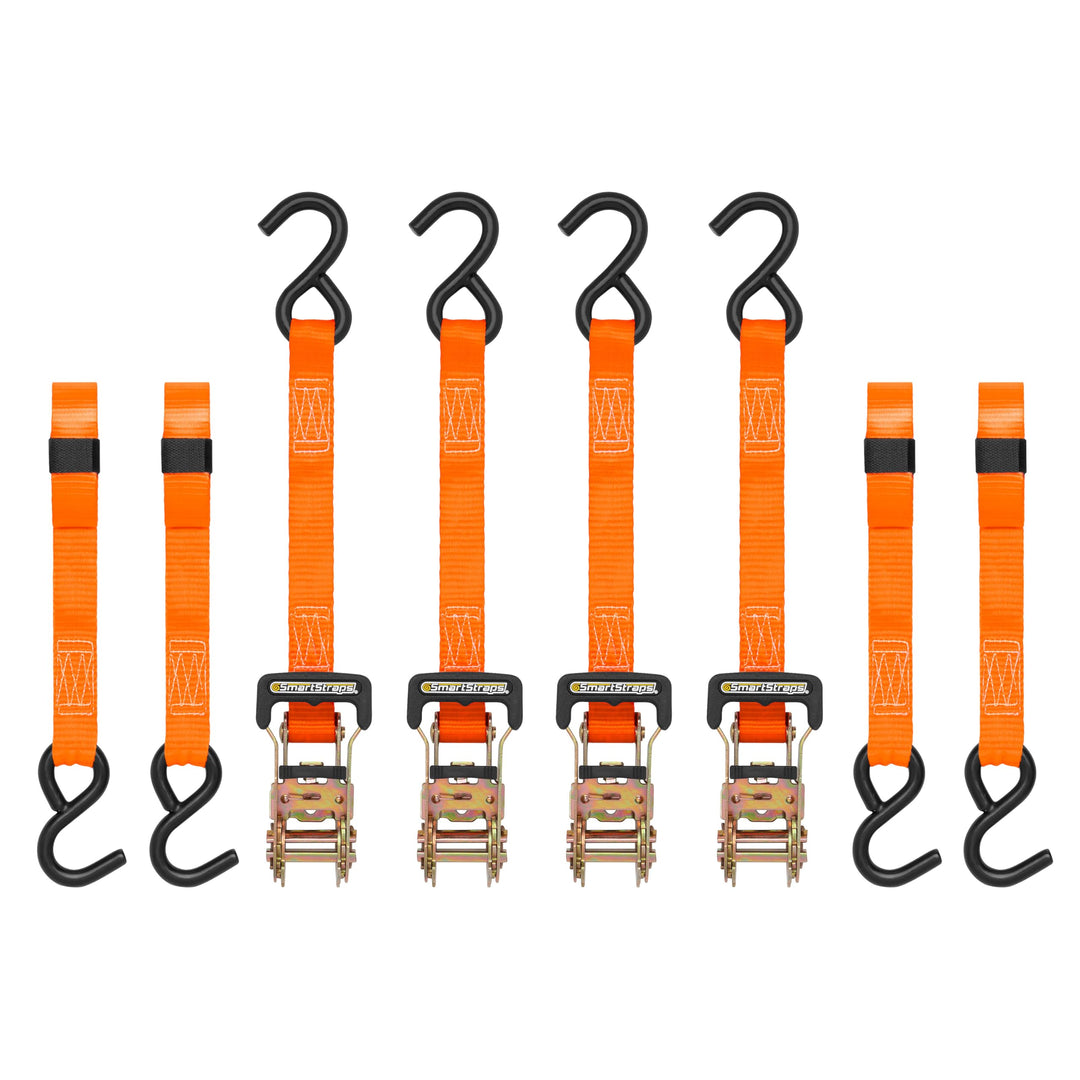 SmartStraps 141 Spanngurte mit Ratsche, gepolstert, strapazierfähig, 6,4 m, 3,000 kg, Orange, 10 Fee