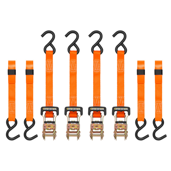 SmartStraps 141 Spanngurte mit Ratsche, gepolstert, strapazierfähig, 6,4 m, 3,000 kg, Orange, 10 Fee