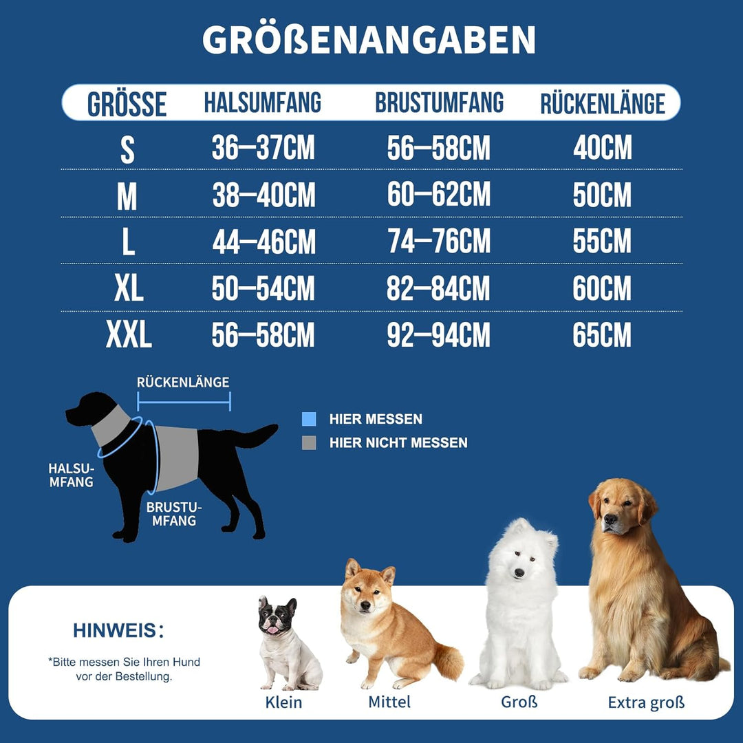 Hundemantel, Wasserdichter Wintermantel Hund mit Fleece-Futterung für Mittelgrosse & Grosse Hunde, Z