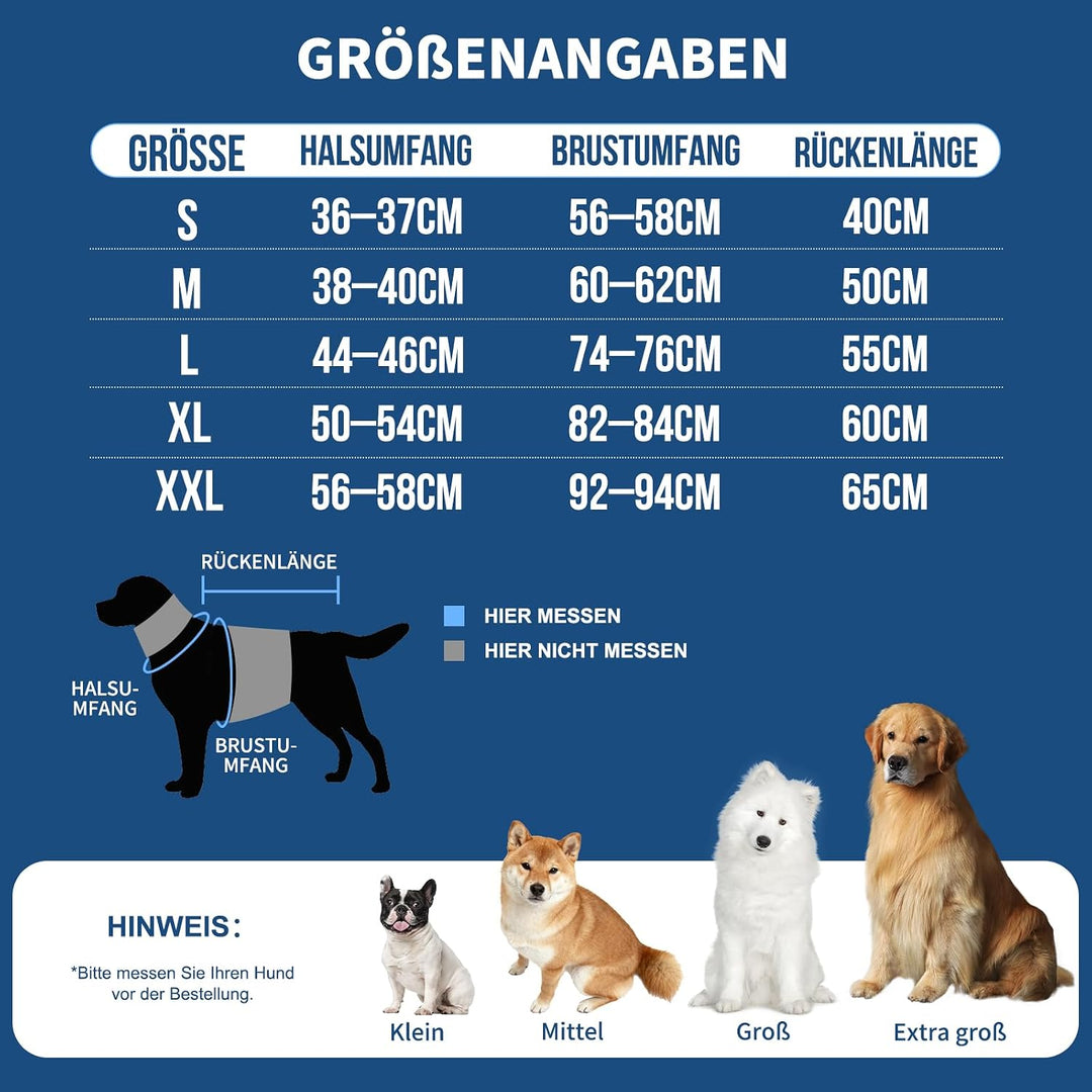 Arblina Hundemantel, Wasserdichter Wintermantel Hund mit Fleece-Futterung für Mittelgrosse &amp; Grosse