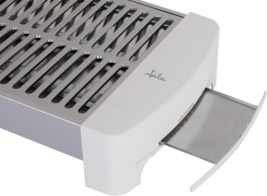 Jata JETT0201 Small Horizontal Toaster with 2 Quartz Resistors, Removable Crumb Drawer, 300 W, Easy