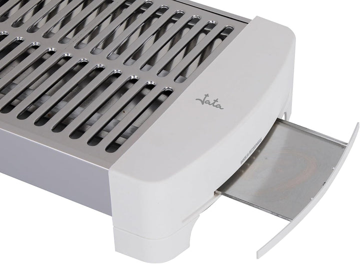 Jata JETT0201 Small Horizontal Toaster with 2 Quartz Resistors, Removable Crumb Drawer, 300 W, Easy