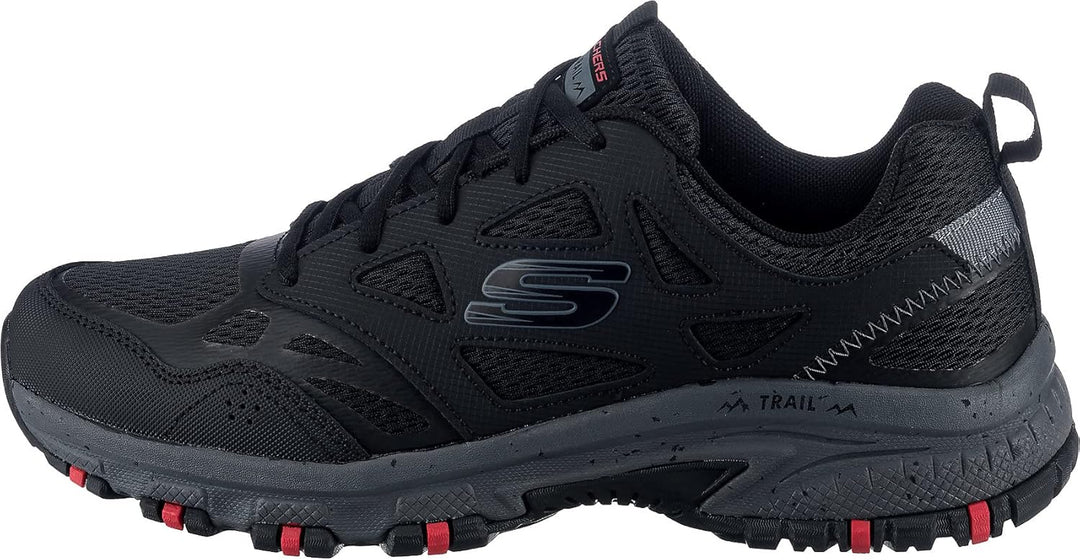 Skechers Herren Hillcrest Sneaker 40 EU Black Leather Mesh Synthetic Charcoal Trim, 40 EU Black Leat