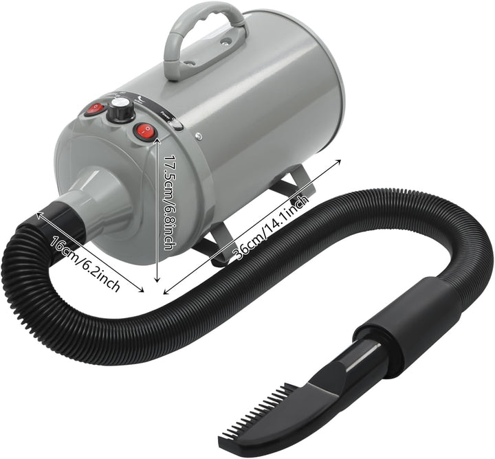 Hundefön Blower mit 4 Düsen - 2200W Profi Blower Hund, Leiser Hundepflege Trockner Gebläse für Hunde