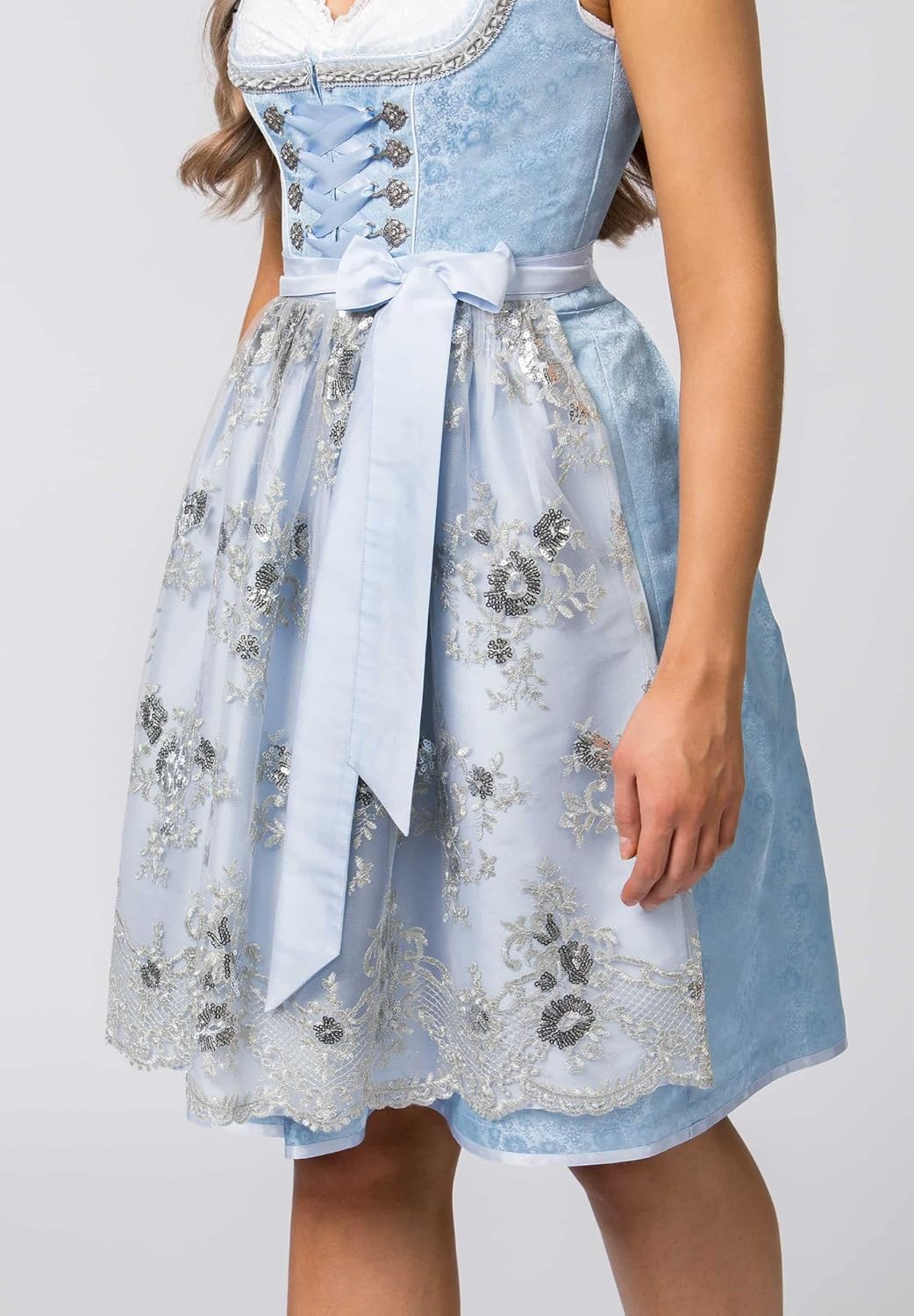 Stockerpoint Damen Dirndl Maya Kleid für besondere Anlässe 36 Hellblau, 36 Hellblau