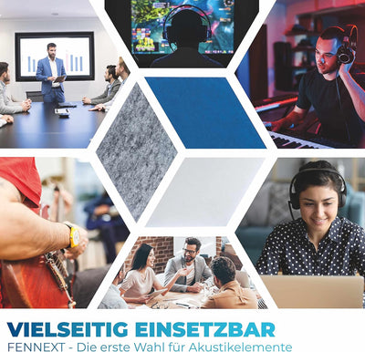 FENNEXT® Schallabsorber Wand - Akustikbild - Schallschutz aus hochwertigem Akustik-Vlies für Gaming,
