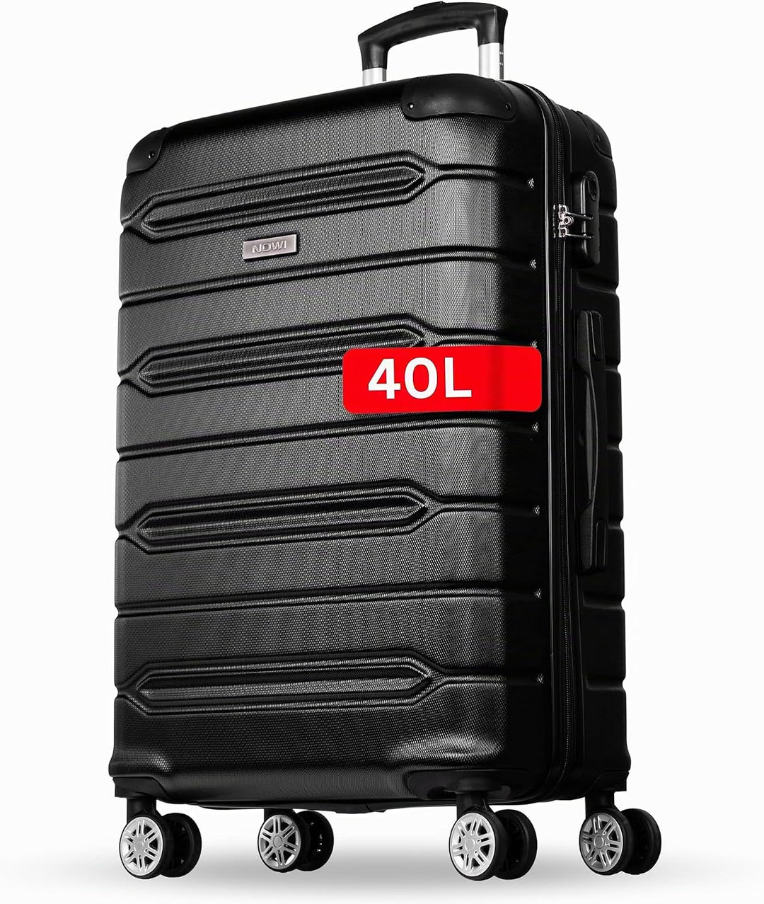 NOWI Handgepäck Koffer leicht – 40L Volumen – 8 Rollen 360° drehbar – Leichter ABS Koffer mit Zahlen