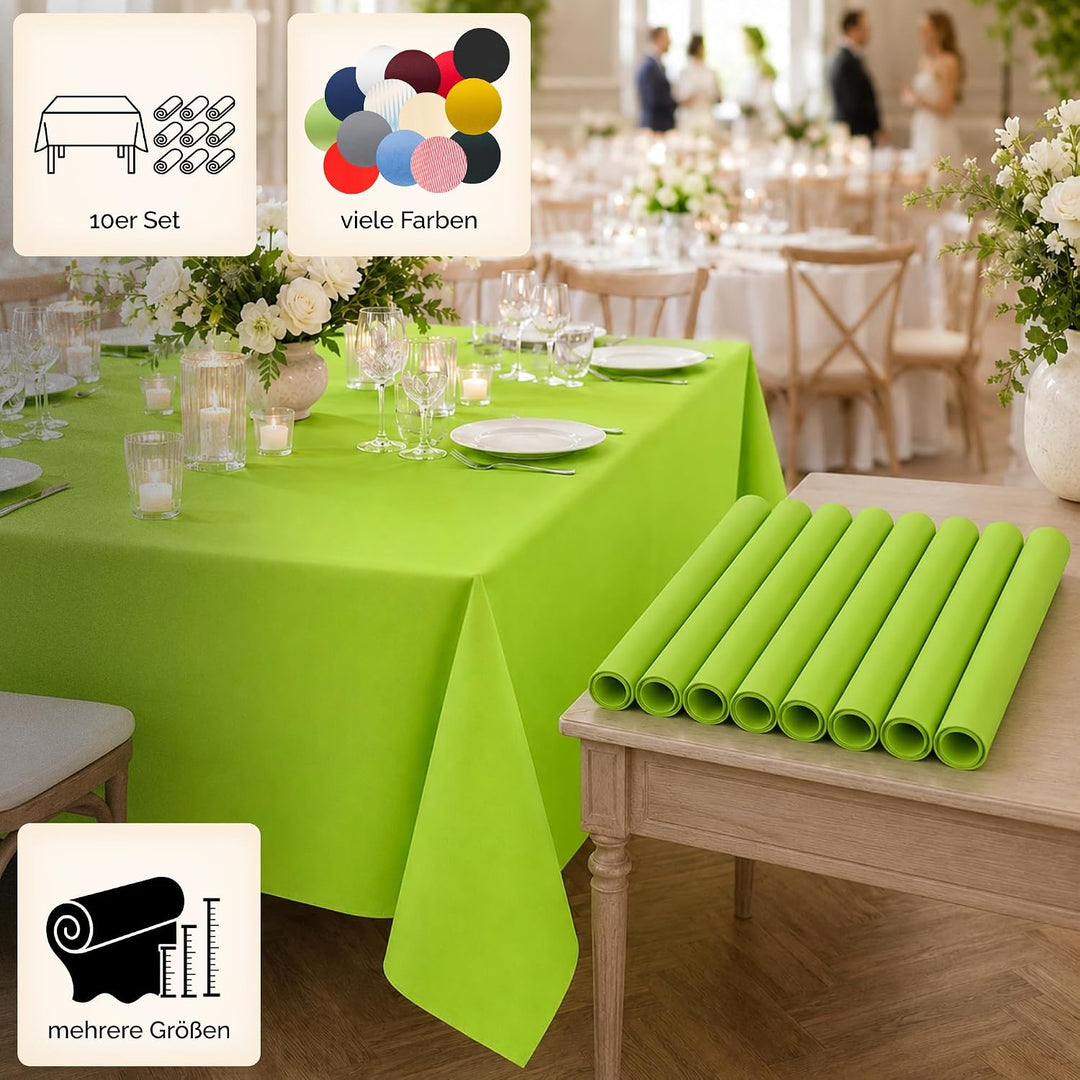 Sensalux Tischdecke, abwaschbar, Vorteilspack, 10 Stück, 1m x 2,5m, Hellblau 1m x 2,5m Hellblau, 1m