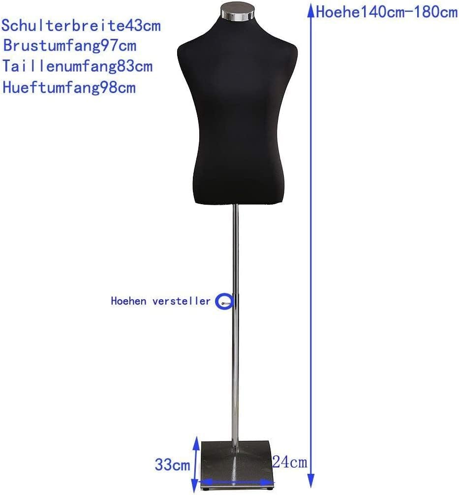 Loywe Schneiderpuppe Schaufensterpuppe Herrnbüste Schneiderbüste kleiderpuppe Büste Torso Gr.46/48