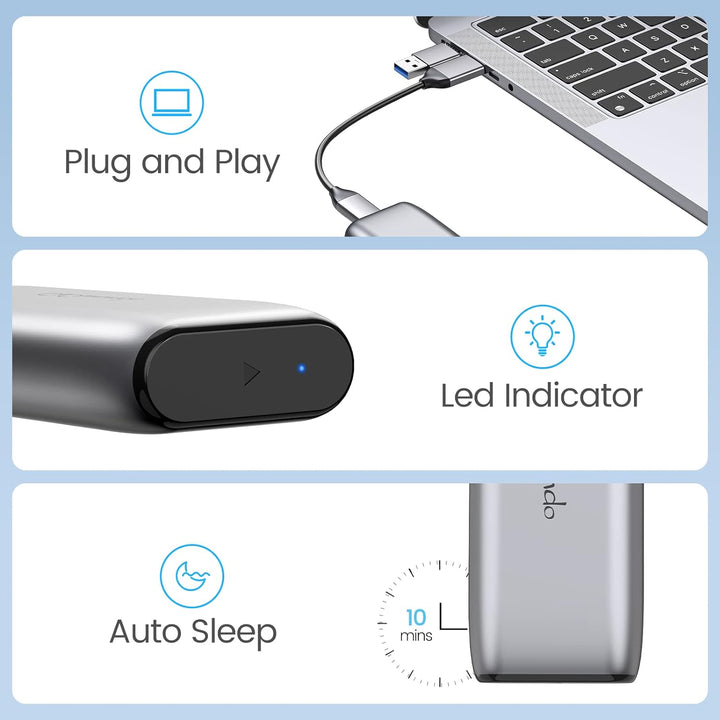 GiGimundo M.2 NVMe SSD Gehäuse 10Gbit/s, Werkzeuglos 3.2 Gen 2 M.2 Festplattengehäuse Aluminium für