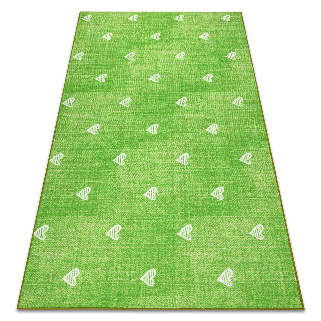 rugsx Teppich für Kinder Hearts Jeans, Vintage Herzen - grün 100x250 cm HEARTS grün 100 x 250 cm (Re