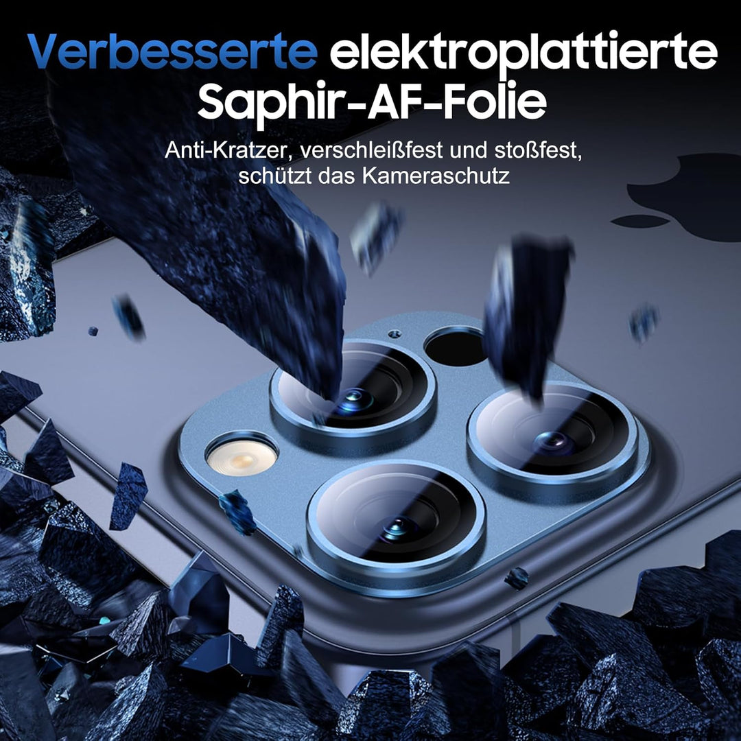 UniqueMe für iPhone 15 Pro/iPhone 15 Pro Max Kameraschutz - [Kratzfest, Stabil] Ultra-Klar 9H Härte