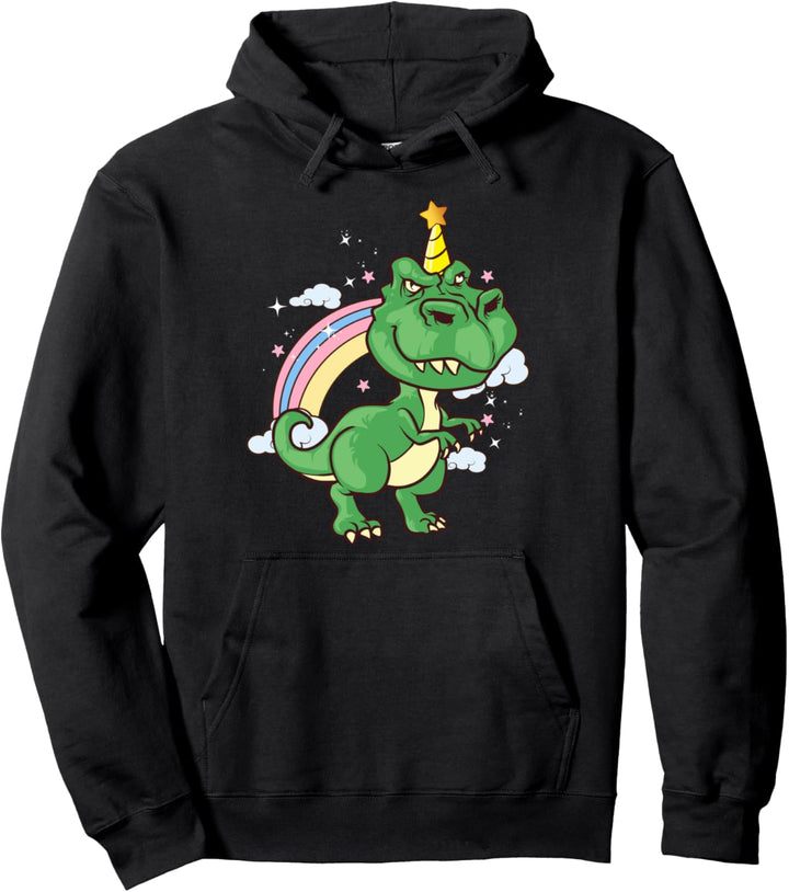 Funny Dinosaur Unicorn Unisaur Mythical Animal Pullover Hoodie