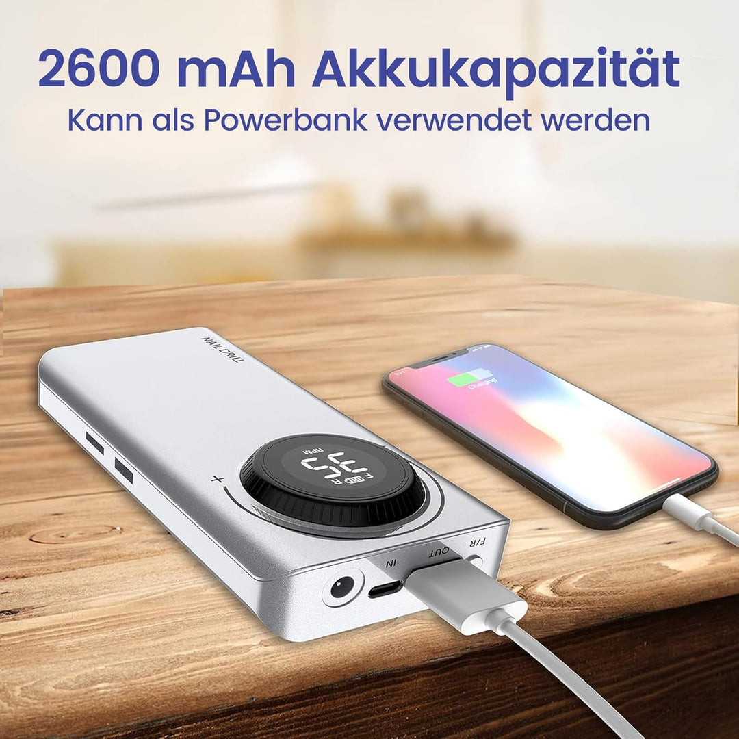 Delanie Nagelfräser Akku, Maniküre Set Elektrische Nagelfeile 35000 U/Min, Delanie Nagelfräser Für G
