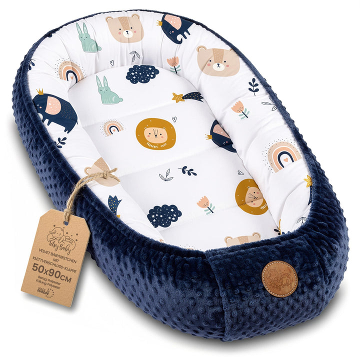 Nestchen Baby - Babynestchen Neugeborene Minky Babynest für Kinderbett Vielseitiges tragbar Nest kus