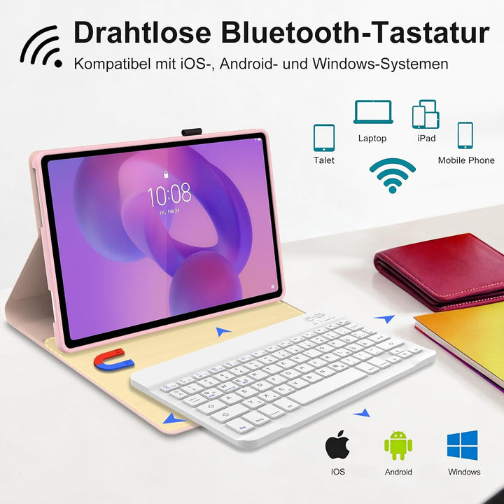 Tastatur Hülle für Lenovo Idea Tab 11 Zoll 2025/K11 Gen 2, QWERTZ Deutsches Magnetisch Abnehmbarer T
