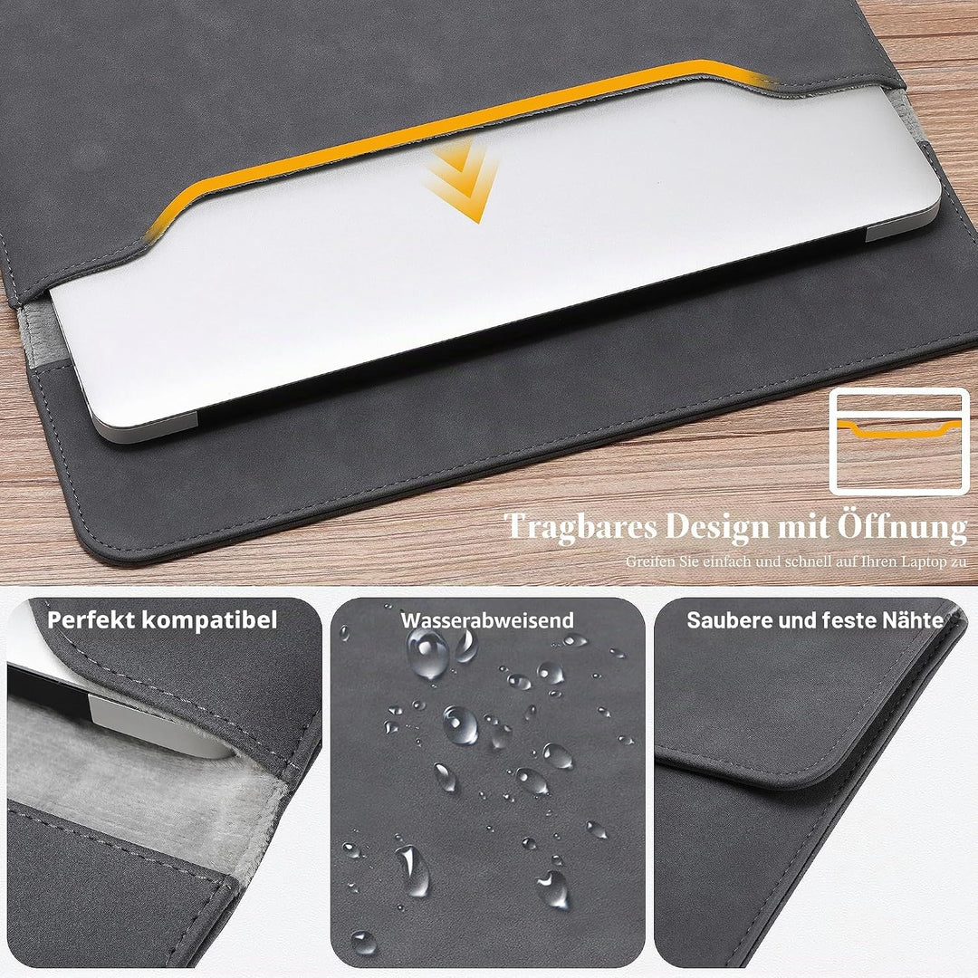 HYZUO 13 Zoll Wildleder Laptop Hülle für MacBook Air 13,6/13 M4 M3 M2 M1 2025-2018, MacBook Pro 13 M