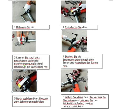 Gewindeschneidmaschine 2300W Elektrisch Gewindeschneid Tragbare Rohreinfädler 6-Matrizen 1/2 3/4 1 1