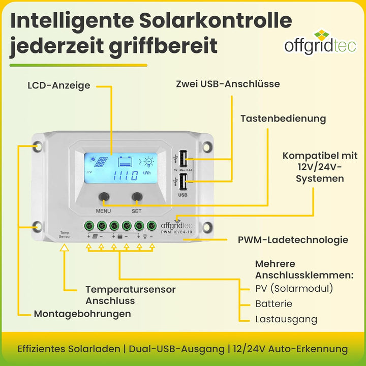 Offgridtec© FSP 2 Ultra 135W faltbares Solarmodul mit integrierter Aufständerung und Laderegler mit