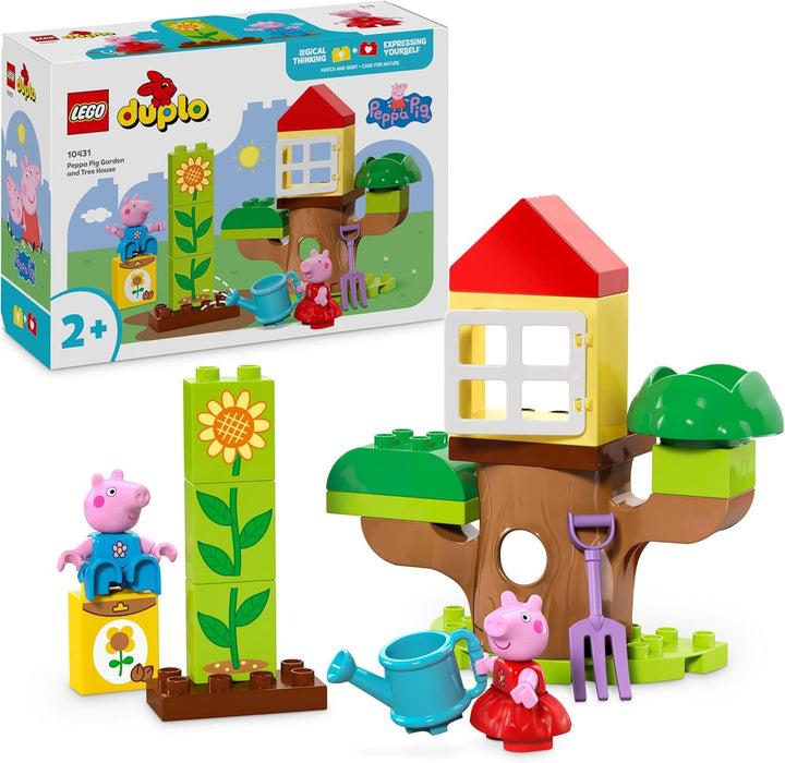 LEGO DUPLO Peppa Wutz Garten mit Baumhaus: Lern-Set für Vorschulkinder zum Bauen und Umbauen mit 2 F