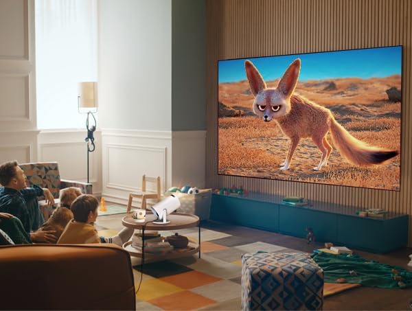 Mini Beamer mit Android TV mit Bluetooth & WiFi 6, Auto Keystone Portable Projektor, 180° Rotation,