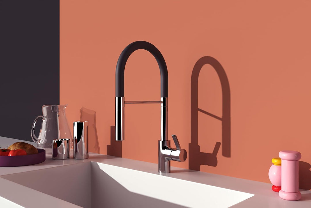 Ideal Standard – Gusto Küchenarmatur, Semi-Professional, mit 2-Funktionshandbrause an Silikonschlauc