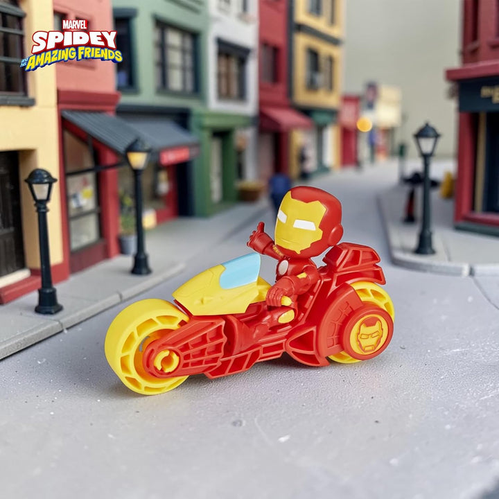 Marvel Spidey and His Amazing Friends, Iron Man Action-Figur & Spielzeug-Motorrad Spielset IRON MAN