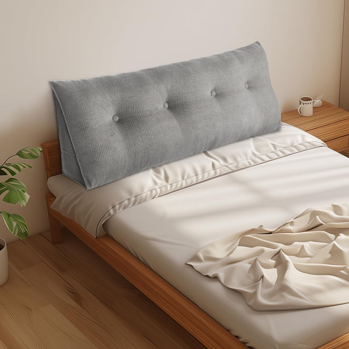 OHMG 140CM Rückenkissen,Lesekissen Für Bett Und Sofa,Praktisches Seitenfach,Removable Cover,Keilkiss