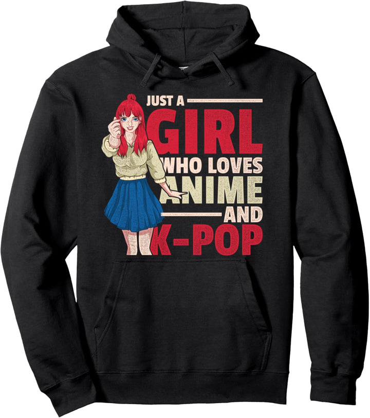Nur ein Mädchen das Anime und Kpop liebt Musik Otaku Anime Pullover Hoodie