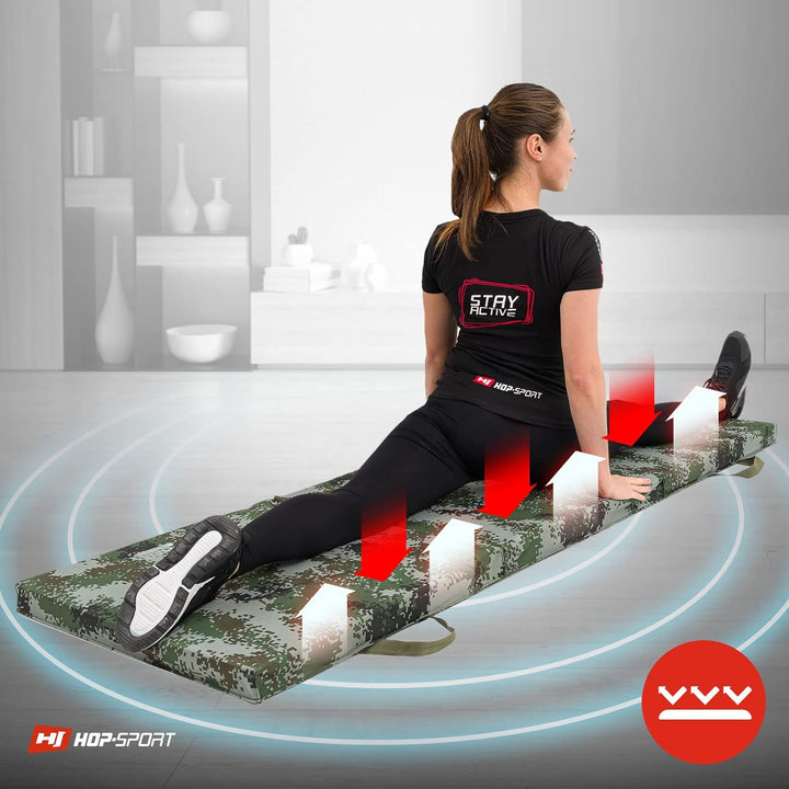 Hop-Sport Turnmatte klappbar - Bodenweichmatte für zuhause 180x60x5cm - Fitnessmatte, Gymnastikmatte