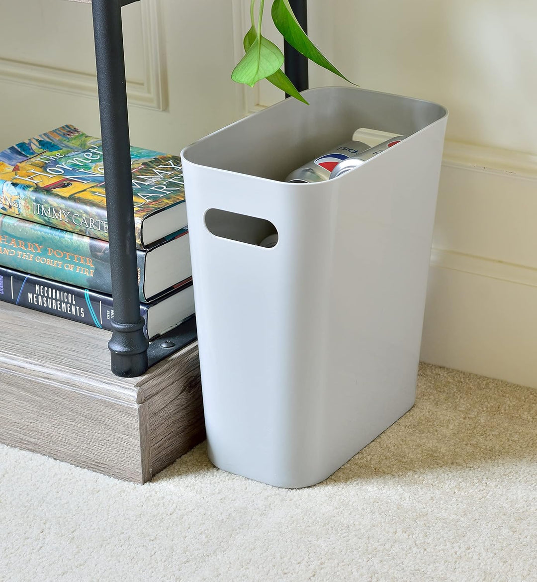 Youngever 2er Pack Schmaler Mülleimer, 10L Kunststoff Müllbehälter, Mülleimer mit Griffen für Heimbü