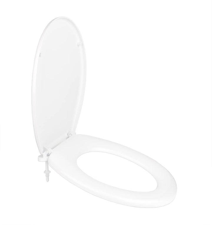 BigDean WC-Sitz oval - weiss 46x37 cm - Aus Thermoplast-Kunststoff - Einfache Montage - Toilettensit