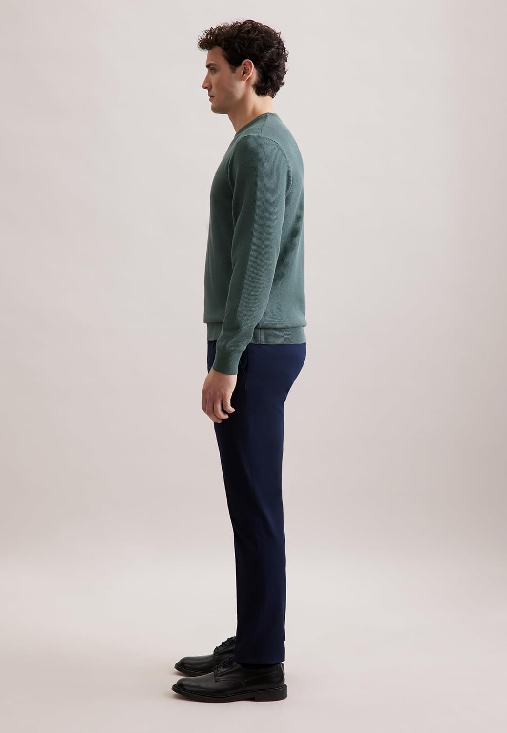 Seidensticker Herren Pullover - Regular Fit - Rundhalsausschnitt - Langarm - 100% Baumwolle M Grün,